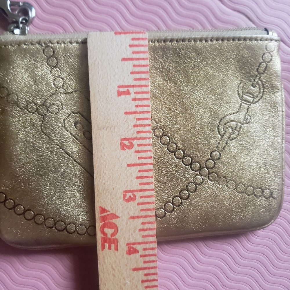 SOLD - Coach Y2K Metallic Gold Small Wristlet Coin Wallet - Picture 8 of 10